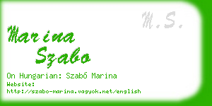 marina szabo business card